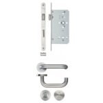 BATH013-R ZOO COMPLETE LIFT TO LOCK BATHROOM LOCK SET RADIUS FOREND