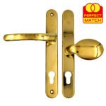 TSS Lever Moveable Pad Offset UPVC Multipoint Door Handles - 92/62mm PZ - Sprung - 215mm Screw Centres