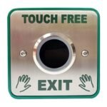 CQR AEB36 Touch Free Exit Button - 12/24V DC - Legend "Touch Free Exit"- Stainless Steel (LEAD TIME: 2-3 DAYS)