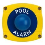 CQR AEB47 IP66 Yellow/Blue Surface Box With Momentary Blue Dome - Legend "Pool Alarm" (LEAD TIME: 2-3 DAYS)
