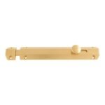 Carlisle Brass AQ83SB 203 x 36mm Surface Bolt c/w Keep Flat & Angled Mortice Keeps - Satin Brass (LEAD TIME: 2-3 DAYS)