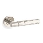 Alexander & Wilks AW226PNPVD Spitfire Lever Diamond Cut On 50 x 6mm Rose - Polished Nickel PVD (LEAD TIME: 2-3 DAYS)