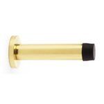 Alexander & Wilks AW616PBL Cylinder Projection Door Stop On Rose - Polished Brass Lacquered (LEAD TIME: 2-3 DAYS)