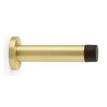 Alexander & Wilks AW616SB Cylinder Projection Door Stop On Rose - Satin Brass (LEAD TIME: 2-3 DAYS)