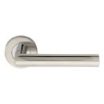 Eurospec CSL1192BSS Mitred Round Bar Lever On Sprung Rose (LEAD TIME: 2-3 DAYS)