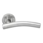 Eurospec CSL1193BSS Curved Lever On Sprung Rose (LEAD TIME: 2-3 DAYS)