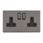 Eurolite ECBN2SOB 2 GANG 13AMP DP SWITCHED SOCKET (LEAD TIME: 2-3 DAYS)