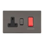 Eurolite ECBN45ASWASB 45AMP DP COOKER SWITCH WITH 13AMP SOCKET (LEAD TIME: 2-3 DAYS)
