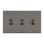 Eurolite ECBNT3SW 3 GANG 10AMP 2WAY TOGGLE SWITCH BLACK NICKEL PLATE (LEAD TIME: 2-3 DAYS)