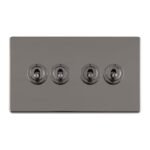 Eurolite ECBNT4SW 4 GANG 10AMP 2WAY TOGGLE SWITCH BLACK NICKEL PLATE (LEAD TIME: 2-3 DAYS)