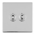 Eurolite ECPCT2SW 2 GANG 10AMP 2WAY TOGGLE SWITCH POLISHED CHROME PLATE (LEAD TIME: 2-3 DAYS)
