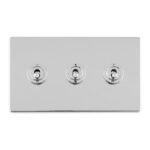 Eurolite ECPCT3SW 3 GANG 10AMP 2WAY TOGGLE SWITCH POLISHED CHROME PLATE (LEAD TIME: 2-3 DAYS)