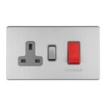 Eurolite ECSS45ASWASG 45Amp DP Cooker Switch with 13Amp Socket (LEAD TIME: 2-3 DAYS)