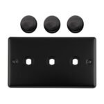 Eurolite EN3DIMMBB Dimmer Switch Plate-Matt Black-3-Gang (LEAD TIME: 2-3 DAYS)