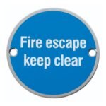Eurospec SEX1021SSS Signage Fire Escape Keep Clear (LEAD TIME: 2-3 DAYS)