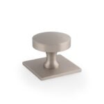 Alexander & Wilks AW835-38-SN Bullion Cupboard Knob On Square Backplate (LEAD TIME: 2-3 DAYS)