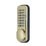 CQR SBL310/B Push Button Lock | Traditional Code | Knob | Brass Plated | 3 - 7 Digits | Hold Back (LEAD TIME: 2-3 DAYS)